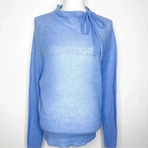 Tela 9 Blue Bow Neck Pullover Sweater Size Small